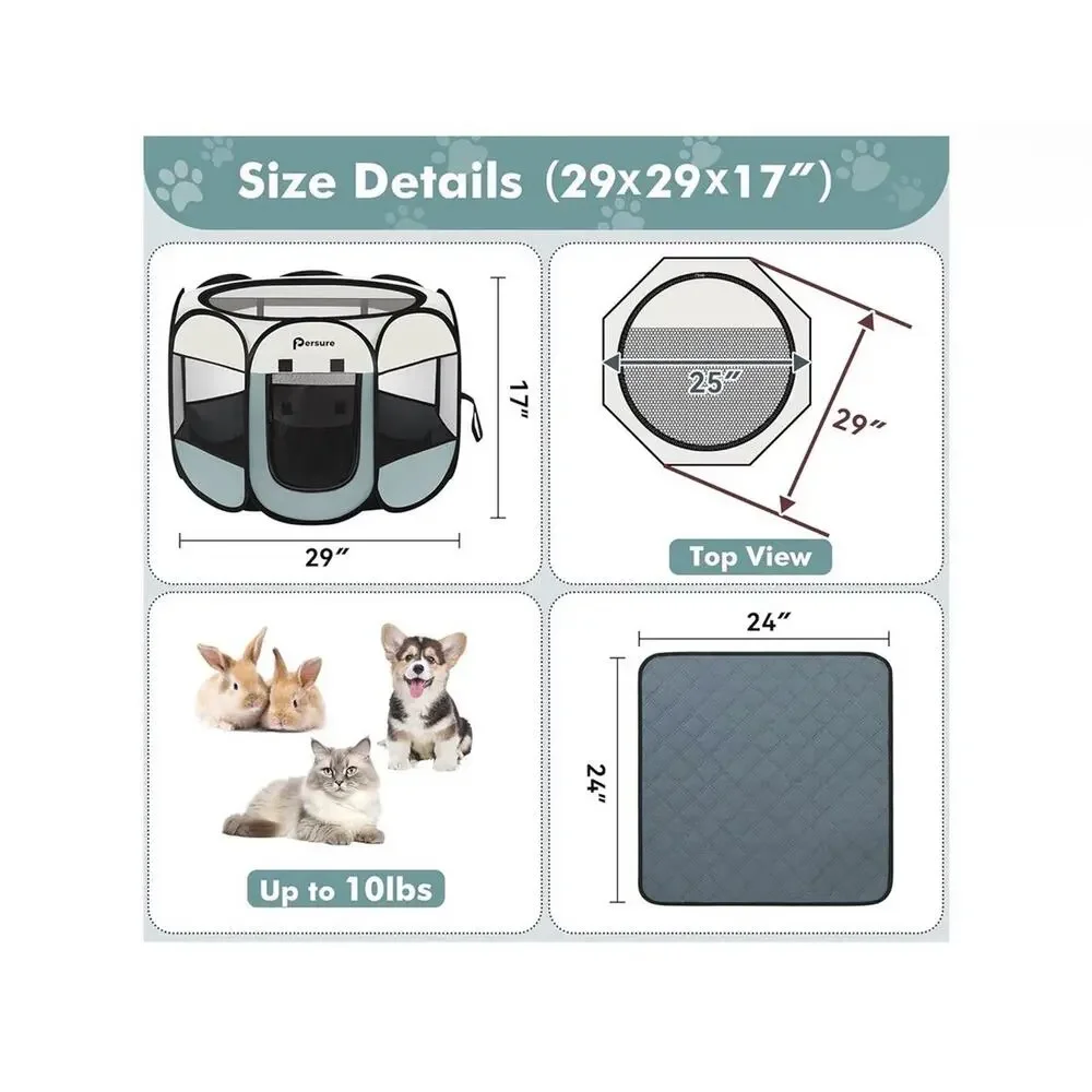 Dog Cat Playpen Indoor Outdoor for Puppy Pet Dogs Cat Travel and Recovery Aft...